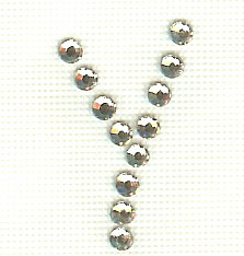 Hot Fix Rhinestone Letter Y